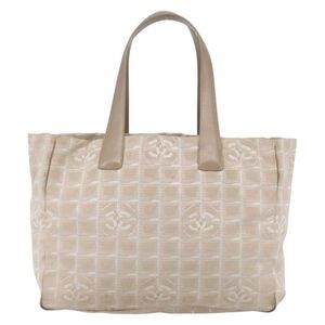 Chanel Travel Line Tote Nylon Beige Nylon Bag